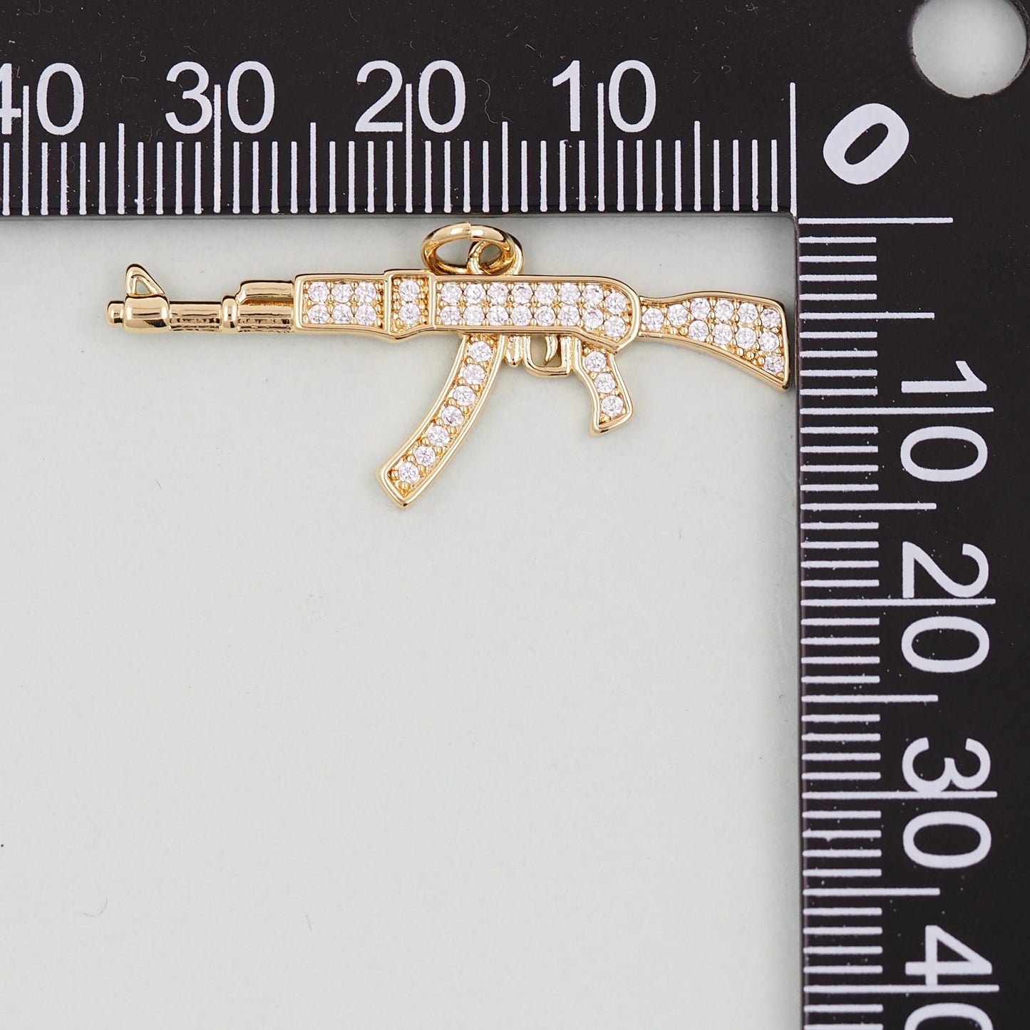 Gold gun Charms,18K Gold Filled gun Pendant,gun Charm Bracelet Necklace for DIY Jewelry Making Supply