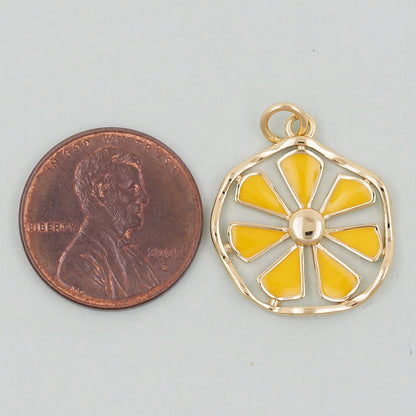 Gold daisy Charms,18K Gold Filled daisy Pendant,daisy Charm Bracelet Necklace for DIY Jewelry Making Supply