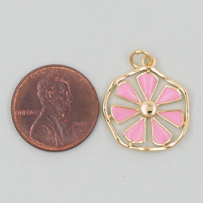 Gold daisy Charms,18K Gold Filled daisy Pendant,daisy Charm Bracelet Necklace for DIY Jewelry Making Supply