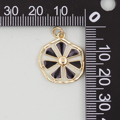 Gold daisy Charms,18K Gold Filled daisy Pendant,daisy Charm Bracelet Necklace for DIY Jewelry Making Supply