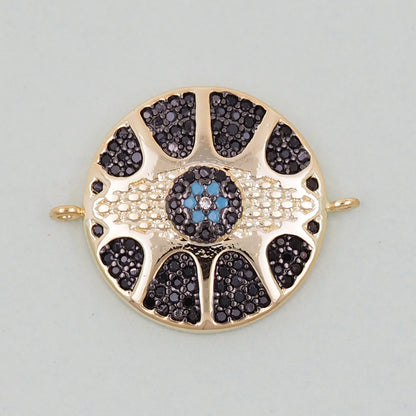 18K Gold Filled Evil Eye Charm Pendant for Jewelry Making