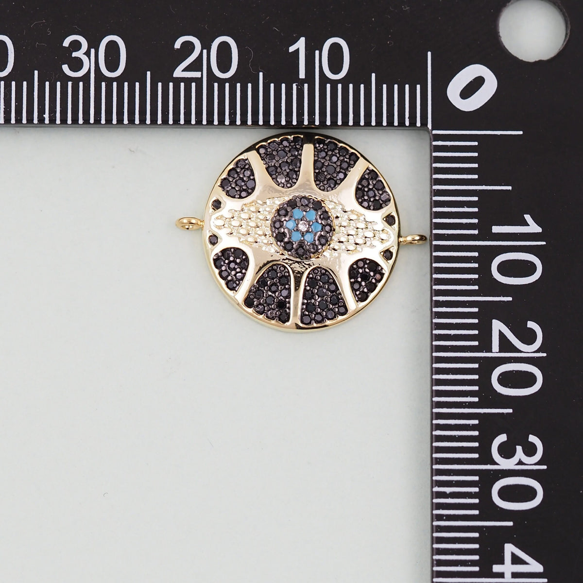 18K Gold Filled Evil Eye Charm Pendant for Jewelry Making