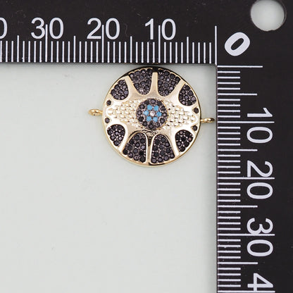 18K Gold Filled Evil Eye Charm Pendant for Jewelry Making