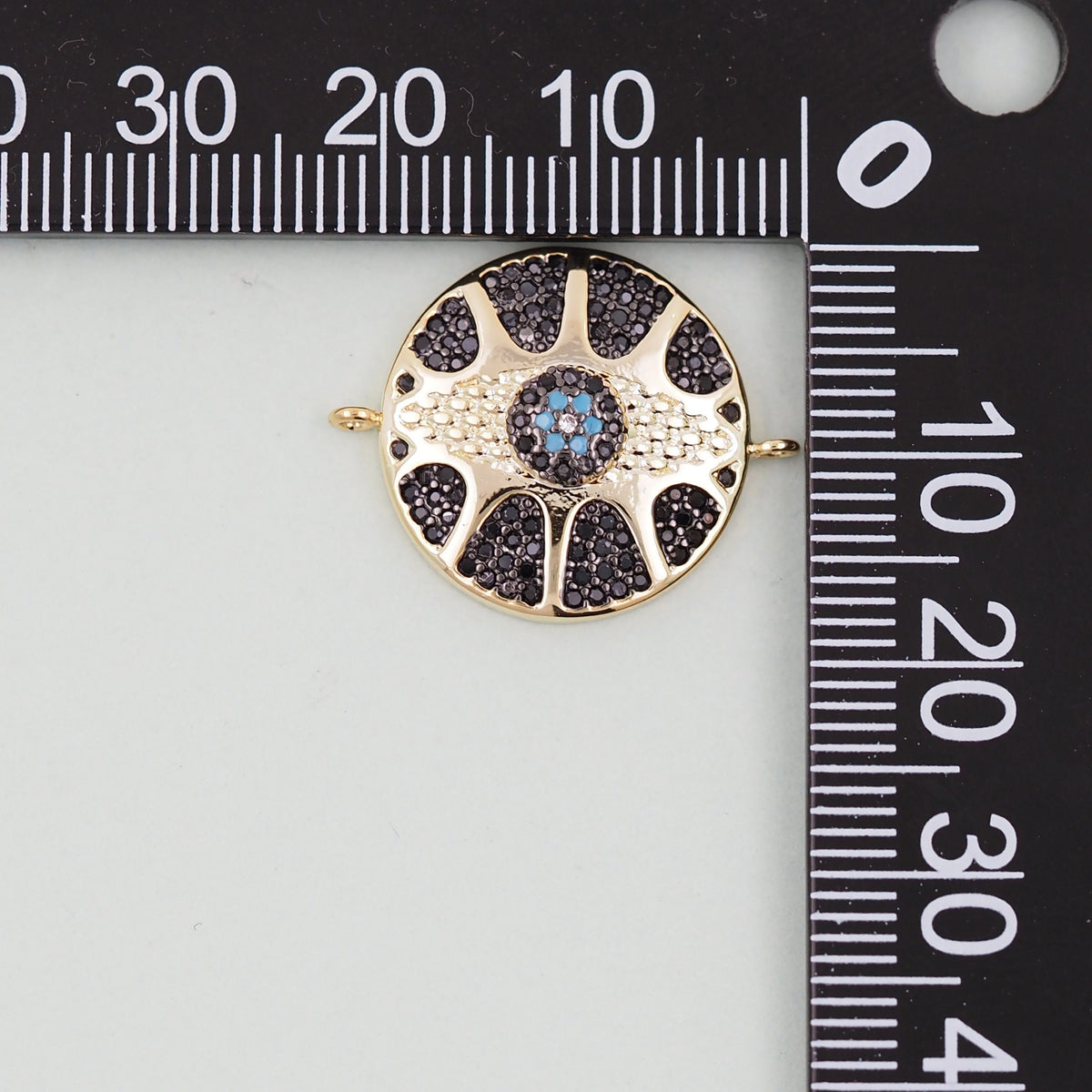Gold Round Evil Eye Charms,18K Gold Filled Evil Eye Pendant,Evil Eye Charm Bracelet Necklace for DIY Jewelry Making Supply