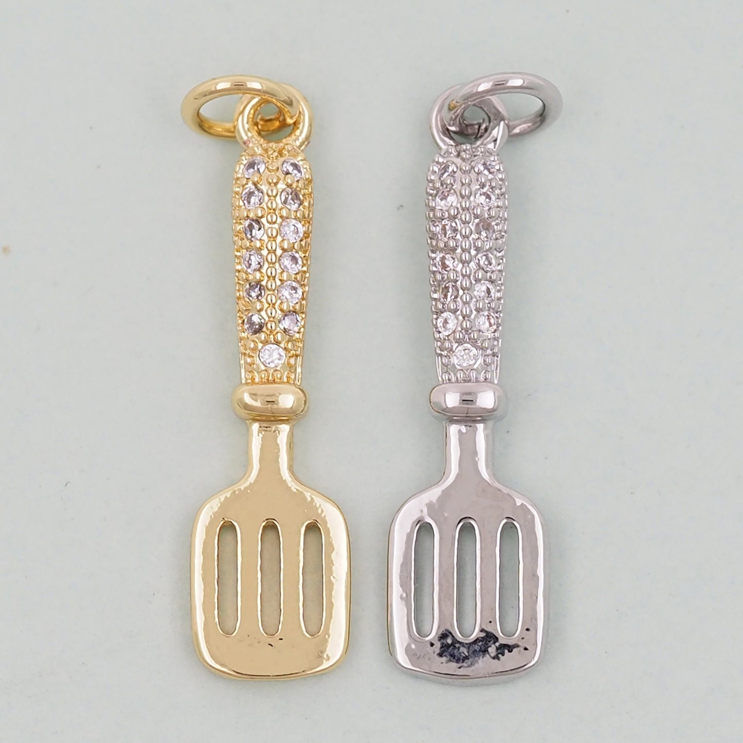 Gold Shovel Charms,18K Gold Filled Shovel Pendant,Shovel Charm Bracelet Necklace for DIY Jewelry Making Supply