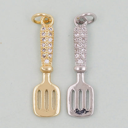 Gold Shovel Charms,18K Gold Filled Shovel Pendant,Shovel Charm Bracelet Necklace for DIY Jewelry Making Supply