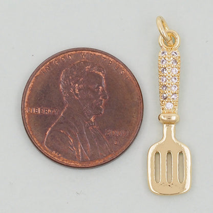 Gold Shovel Charms,18K Gold Filled Shovel Pendant,Shovel Charm Bracelet Necklace for DIY Jewelry Making Supply