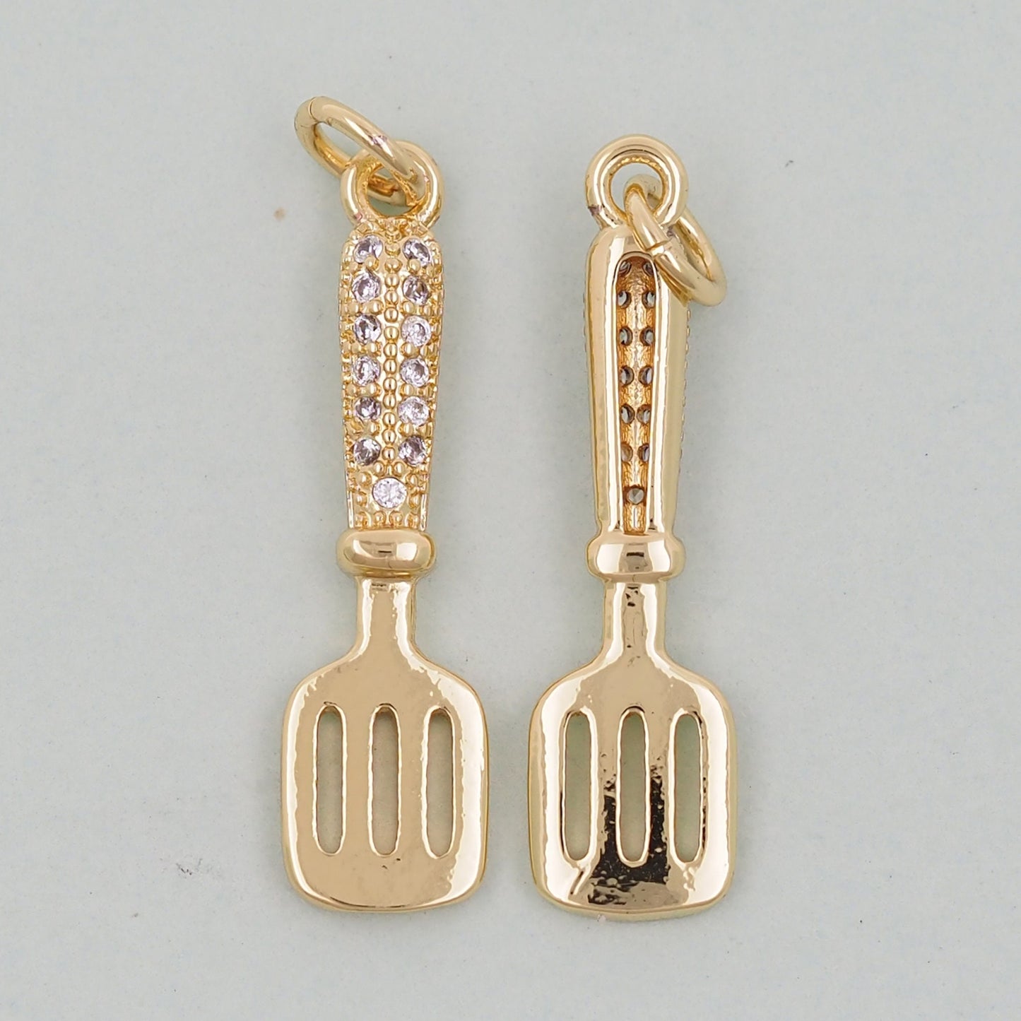 Gold Shovel Charms,18K Gold Filled Shovel Pendant,Shovel Charm Bracelet Necklace for DIY Jewelry Making Supply