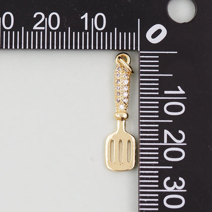 Gold Shovel Charms,18K Gold Filled Shovel Pendant,Shovel Charm Bracelet Necklace for DIY Jewelry Making Supply