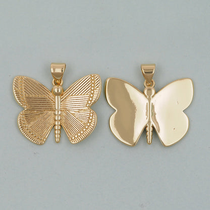 Gold Butterfly Charms,18K Gold Filled Butterfly Pendant,insect Charm Bracelet Necklace for DIY Jewelry Making Supply