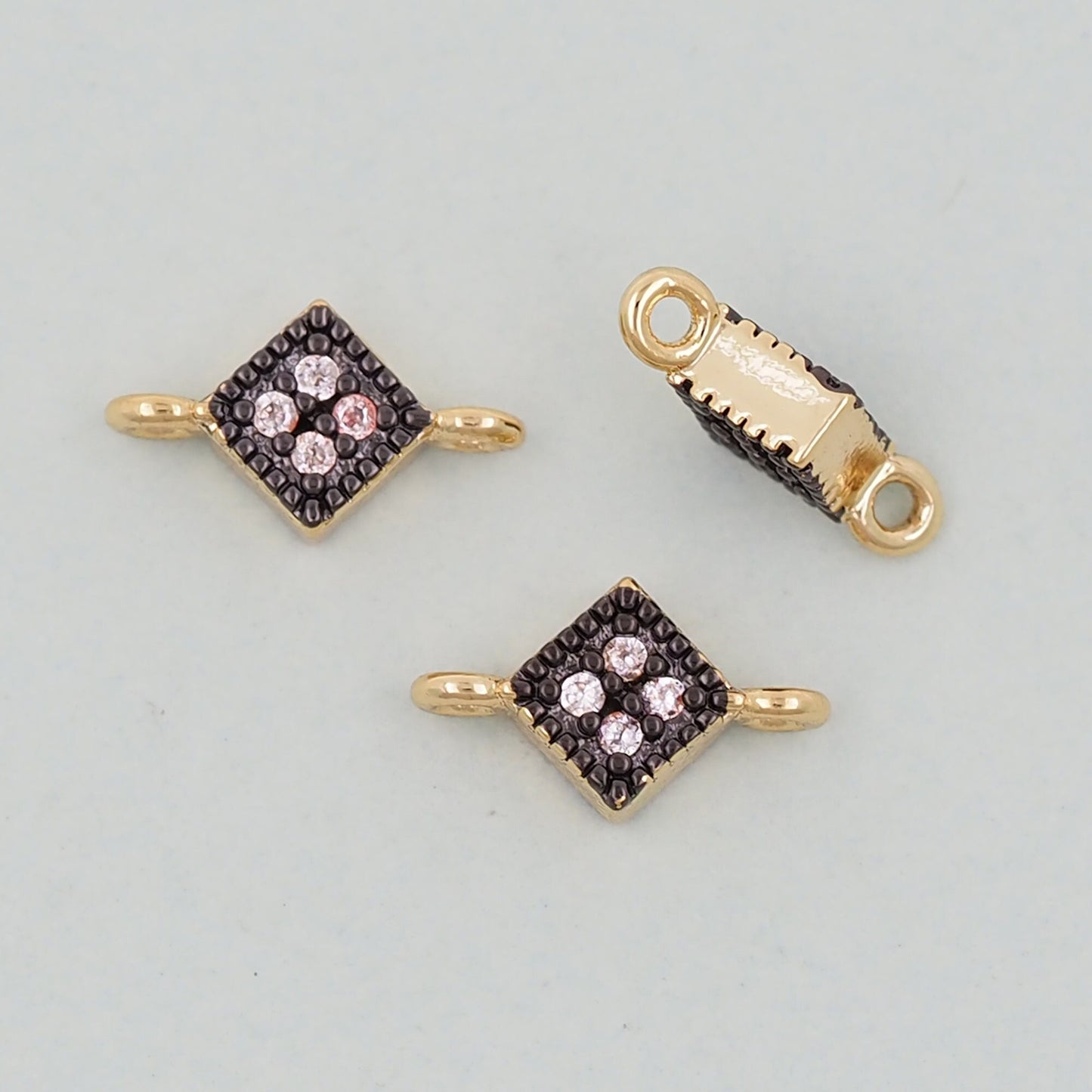 Gold Square Charms,18K Gold Filled Square Pendant,Square Connector Charm Bracelet Necklace for DIY Jewelry Making Supply