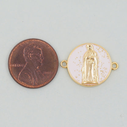 Gold Virgin Mary Charms,18K Gold Filled Virgin Mary Pendant,Virgin Mary Connector Charm Bracelet Necklace for DIY Jewelry Making Supply