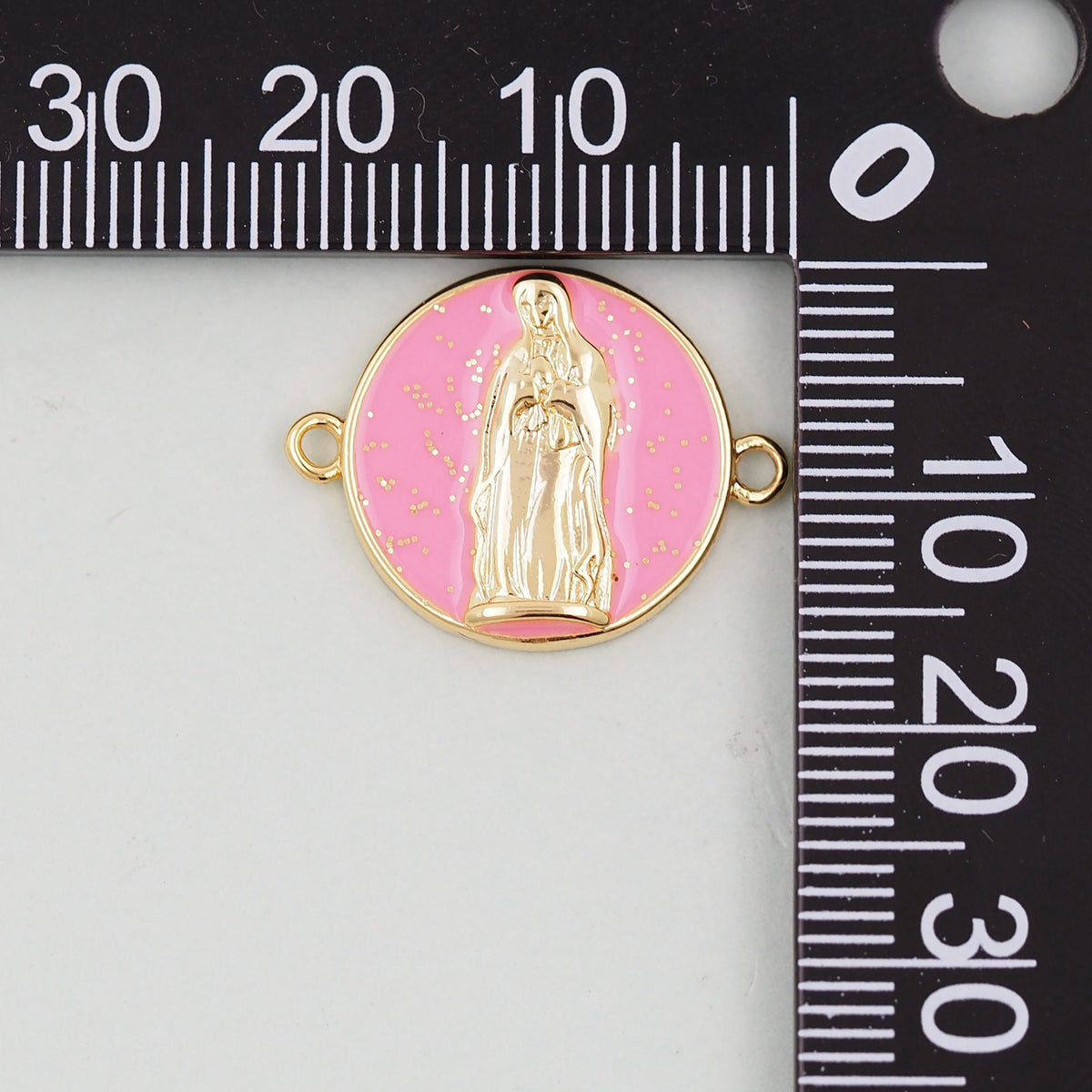 Gold Virgin Mary Charms,18K Gold Filled Virgin Mary Pendant,Virgin Mary Connector Charm Bracelet Necklace for DIY Jewelry Mak