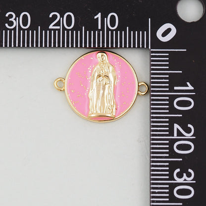 Gold Virgin Mary Charms,18K Gold Filled Virgin Mary Pendant,Virgin Mary Connector Charm Bracelet Necklace for DIY Jewelry Mak