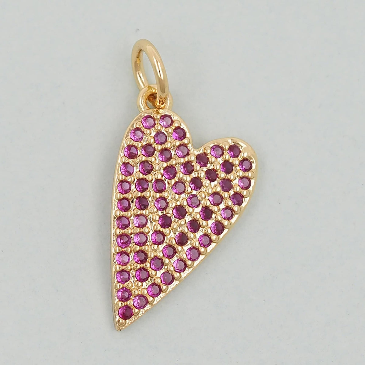 Gold Heart Charms,18K Gold Filled Heart Pendant,Tiny Heart Charm Bracelet Necklace for DIY Jewelry Making Supply
