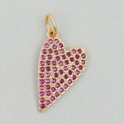 Gold Heart Charms,18K Gold Filled Heart Pendant,Tiny Heart Charm Bracelet Necklace for DIY Jewelry Making Supply