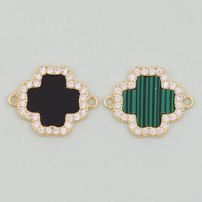 Gold Flower Charms,18K Gold Filled Flower Pendant,Flower Connector Charm Bracelet Necklace for DIY Jewelry Making Supply