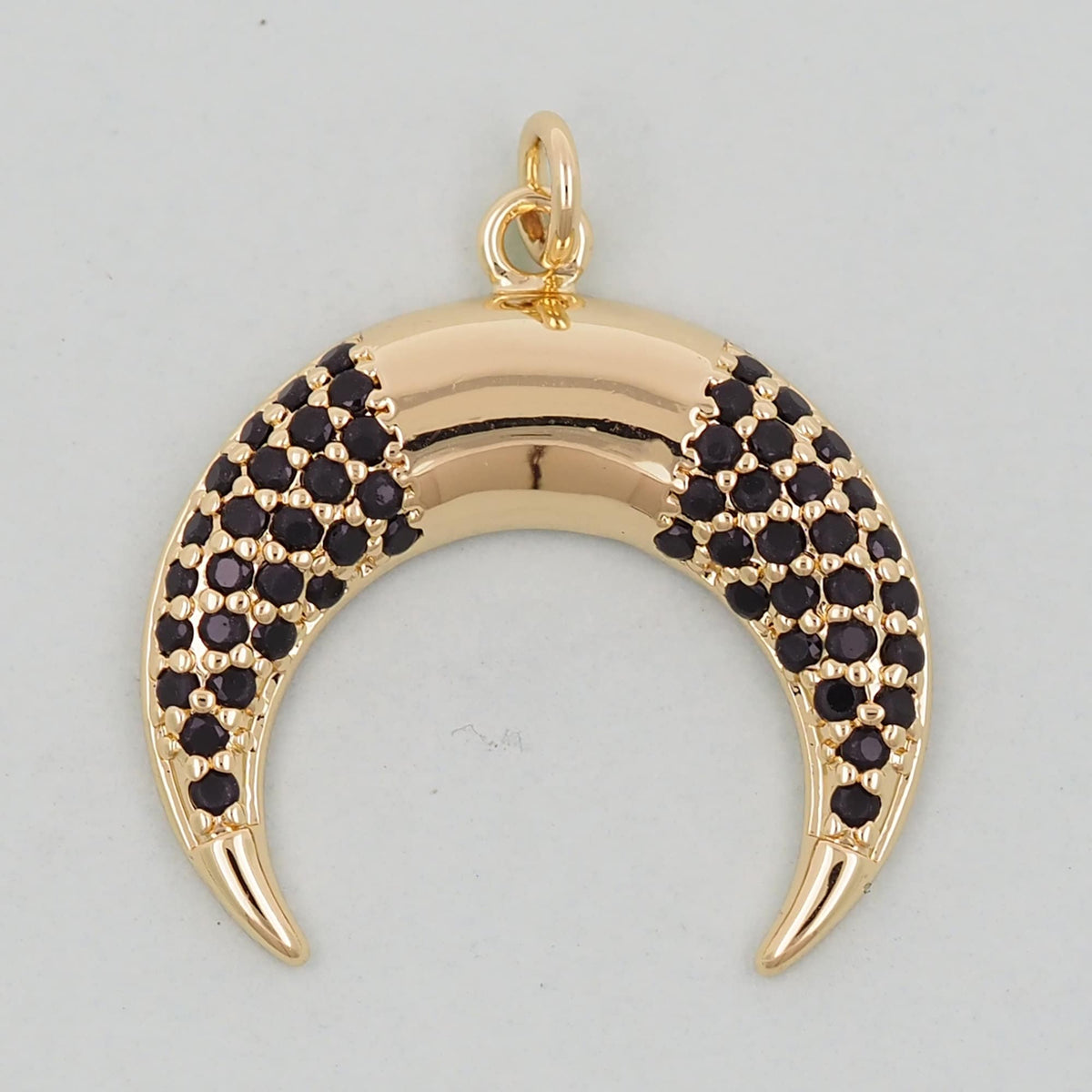 Gold horn Charms,18K Gold Filled horn Pendant,horn Charm Bracelet Necklace for DIY Jewelry Making Supply