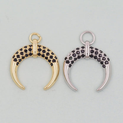 Gold Horn Charms,18K Gold Filled Horn Pendant,Horn Charm Bracelet Necklace for DIY Jewelry Making Supply