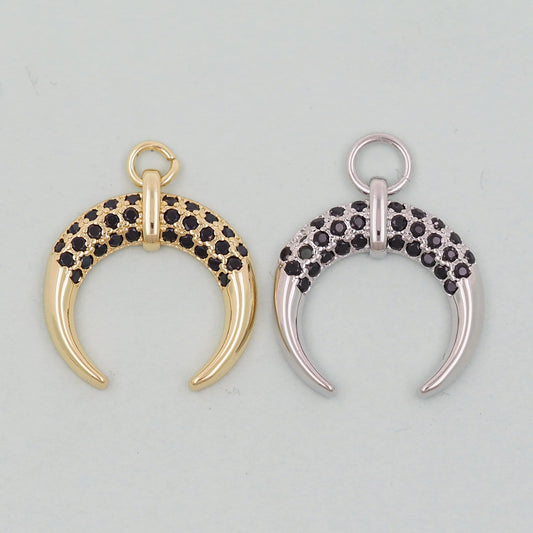 Gold Horn Charms,18K Gold Filled Horn Pendant,Horn Charm Bracelet Necklace for DIY Jewelry Making Supply