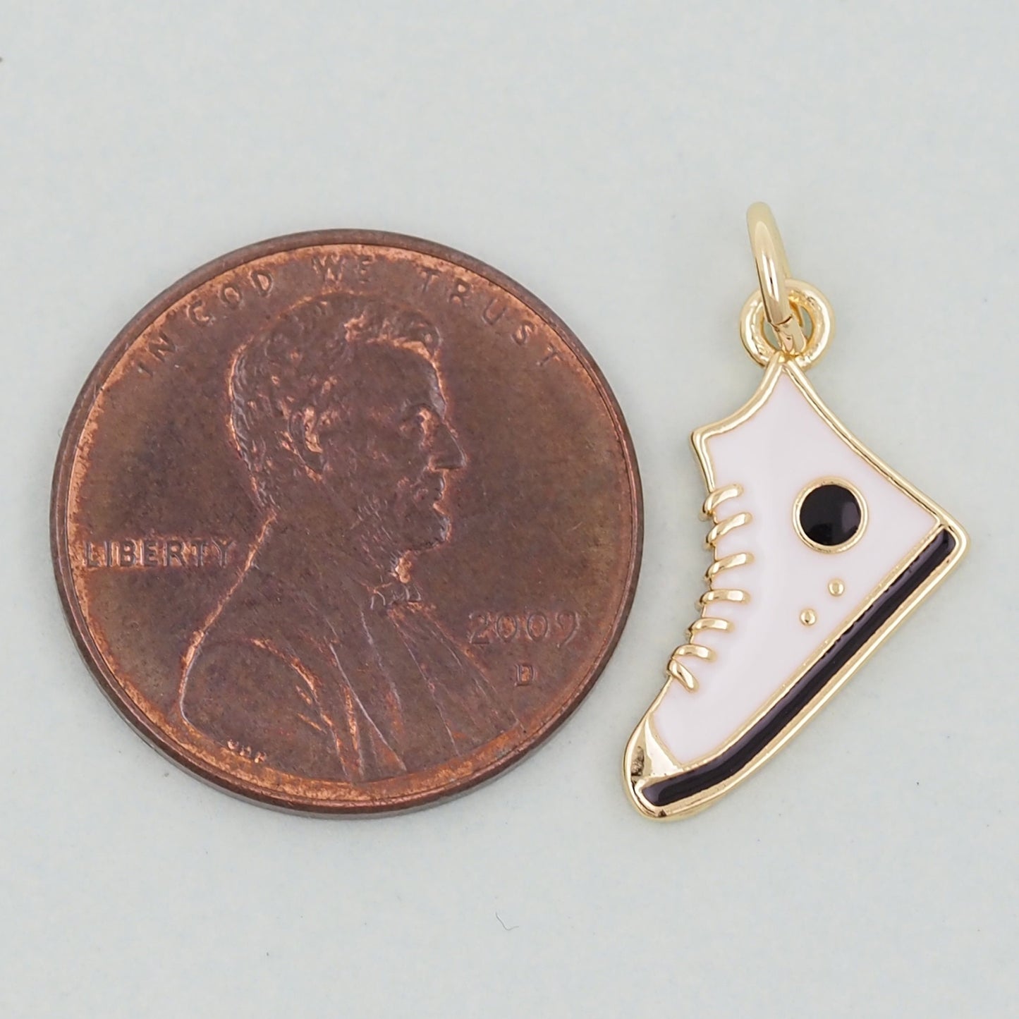 Gold Shoe Charms,18K Gold Filled Shoe Pendant,Shoe Charm Bracelet Necklace for DIY Jewelry Making Supply