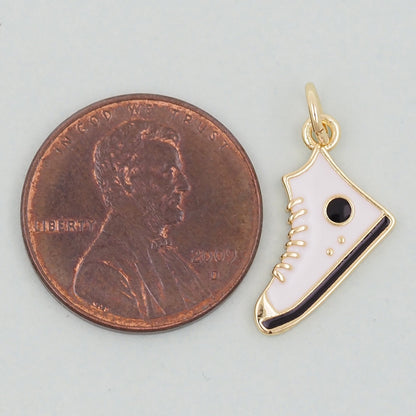 Gold Shoe Charms,18K Gold Filled Shoe Pendant,Shoe Charm Bracelet Necklace for DIY Jewelry Making Supply