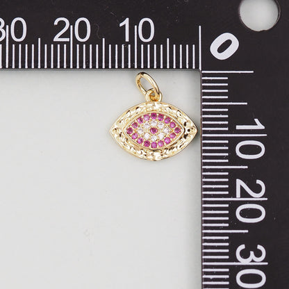 Gold Evil Eye Charms,18K Gold Filled Evil Eye Pendant,Evil Eye Charm Bracelet Necklace for DIY Jewelry Making Supply