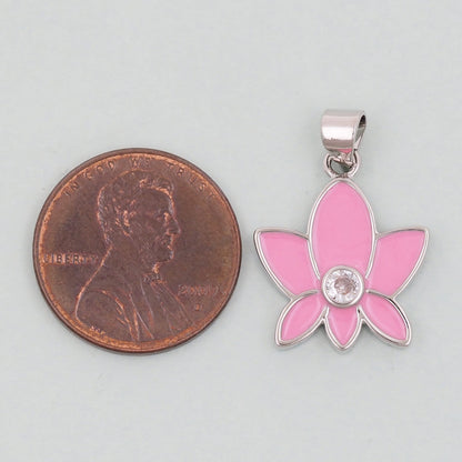 Gold Lotus Charms,18K Gold Filled Lotus Pendant,Flower Charm Bracelet Necklace for DIY Jewelry Making Supply