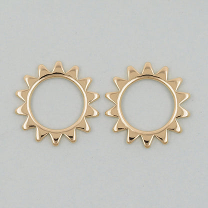 Gold Sun Charms,18K Gold Filled Sun Pendant,Celestial Charm Bracelet Necklace for DIY Jewelry Making Supply