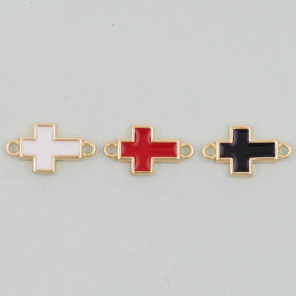 Gold Cross Charms,18K Gold Filled Cross Pendant,Religious Charm Bracelet Necklace for DIY Jewelry Making Supply