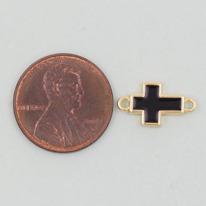 Gold Cross Charms,18K Gold Filled Cross Pendant,Religious Charm Bracelet Necklace for DIY Jewelry Making Supply