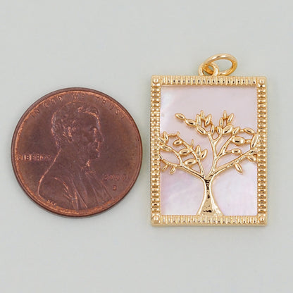 Gold tree of life Charms,18K Gold Filled tree of life Pendant,Tree Charm Bracelet Necklace for DIY Jewelry Making Supply