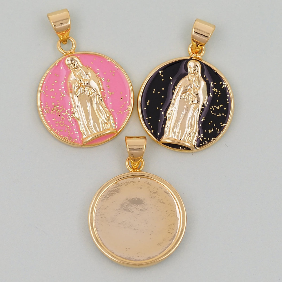 Gold virgin mary Charms,18K Gold Filled virgin mary Pendant,virgin mary Charm Bracelet Necklace for DIY Jewelry Making Supply