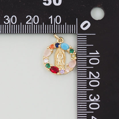 Gold virgin mary Charms,18K Gold Filled virgin mary Pendant,virgin mary Charm Bracelet Necklace for DIY Jewelry Making Supply