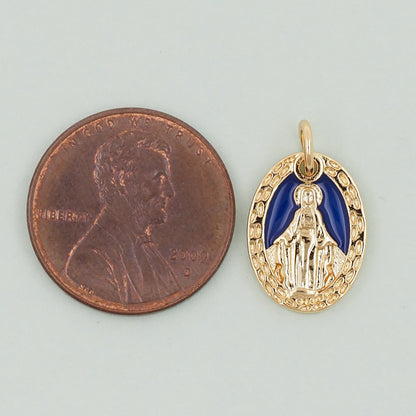 Gold virgin mary Charms,18K Gold Filled virgin mary Pendant,virgin mary Charm Bracelet Necklace for DIY Jewelry Making Supply