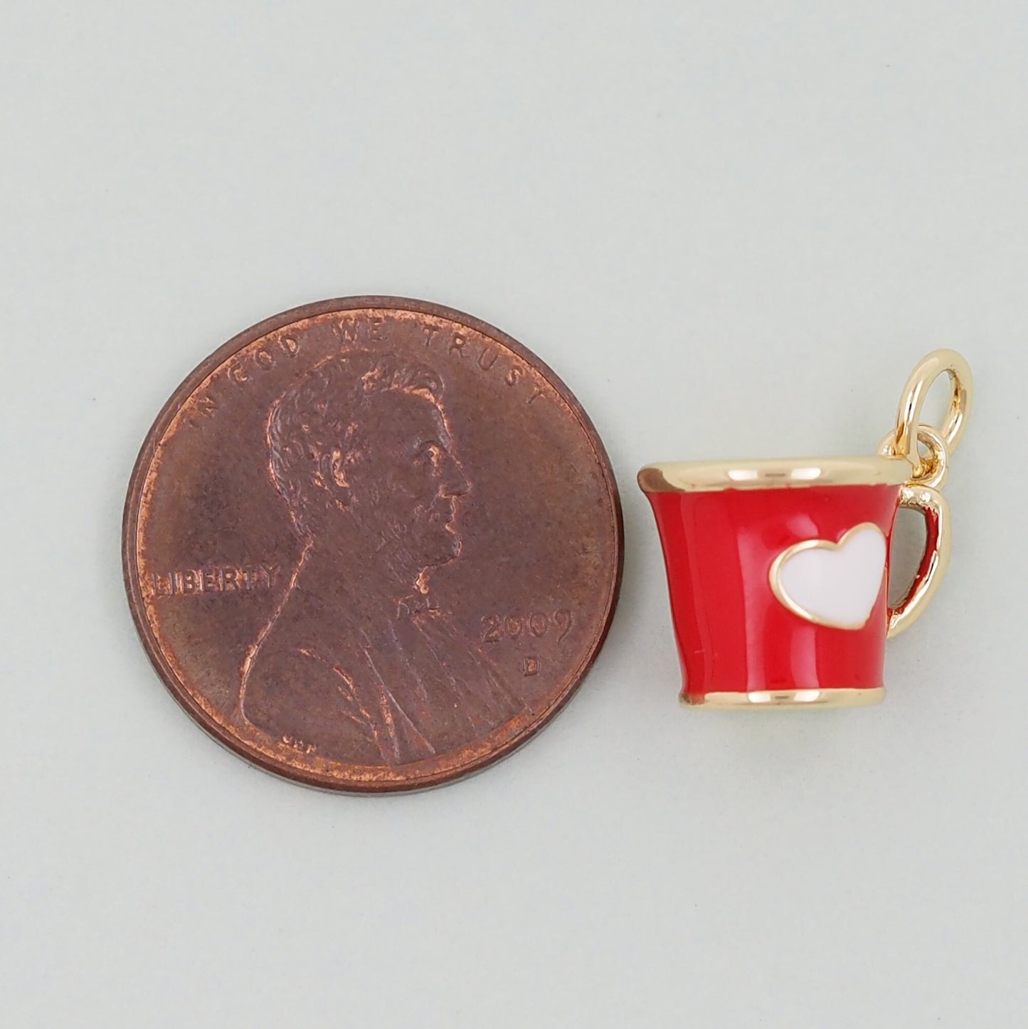 Gold cup Charms,18K Gold Filled cup Pendant,cup Heart Charm Bracelet Necklace for DIY Jewelry Making Supply