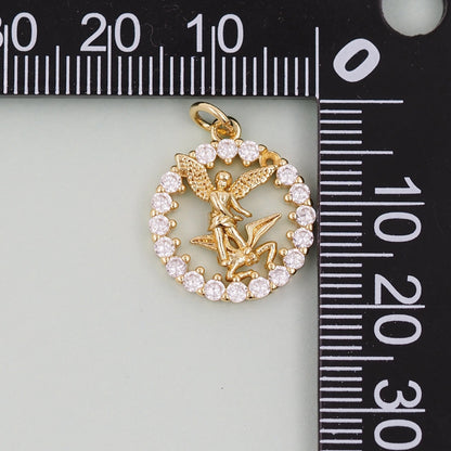 18K Gold Filled Angel Charm Pendant for Jewelry Making
