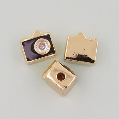 Gold camera Charms,18K Gold Filled camera Pendant,camera Charm Bracelet Necklace for DIY Jewelry Making Supply