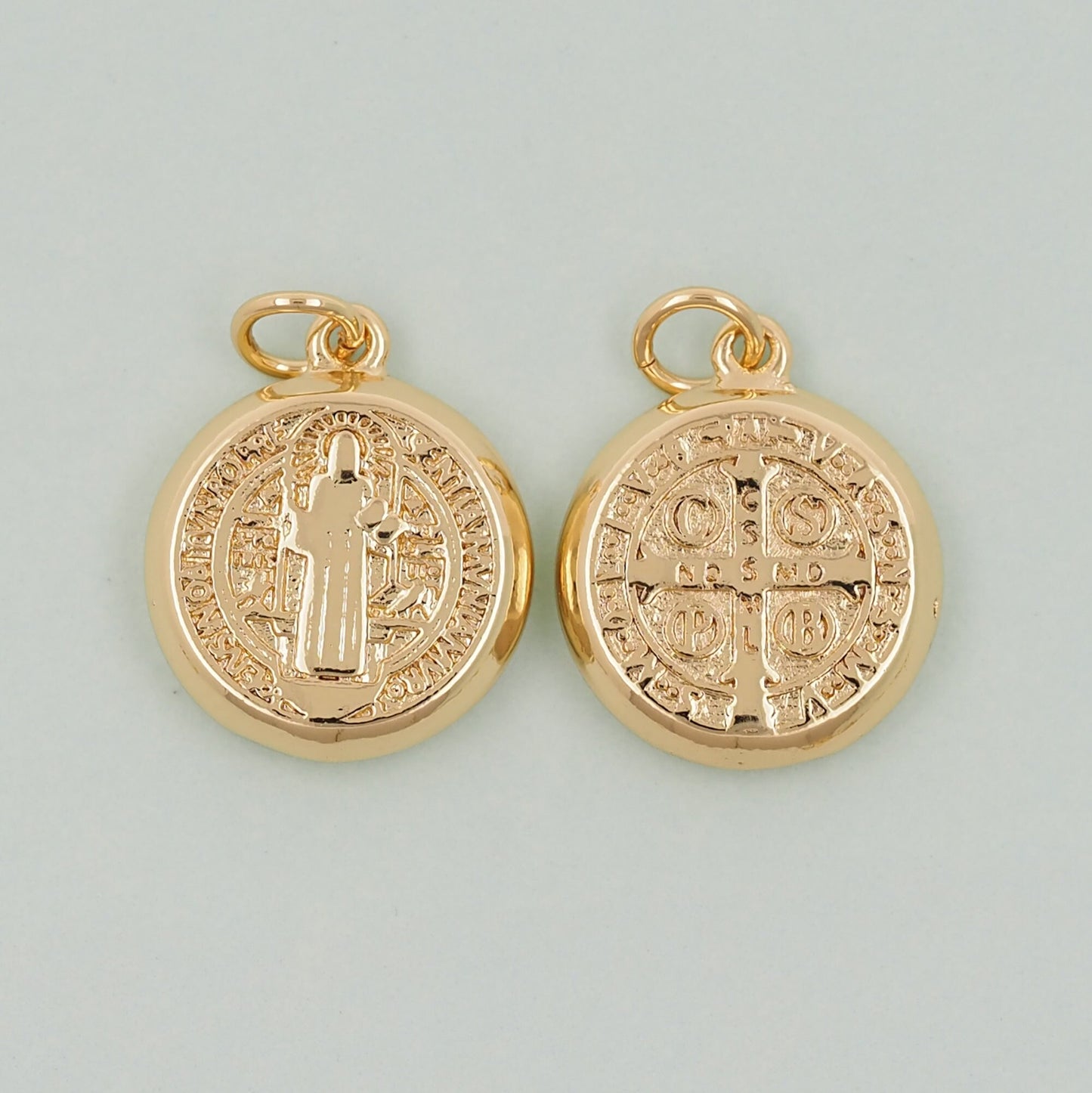 Gold Benedict Charms,18K Gold FilledBenedict Pendant,Double Sided Benedict Charm Bracelet Necklace for DIY Jewelry Making Supply