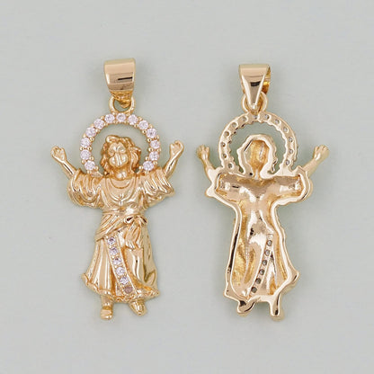 Gold religion Charms,18K Gold Filled religion Pendant,holy Charm Bracelet Necklace for DIY Jewelry Making Supply
