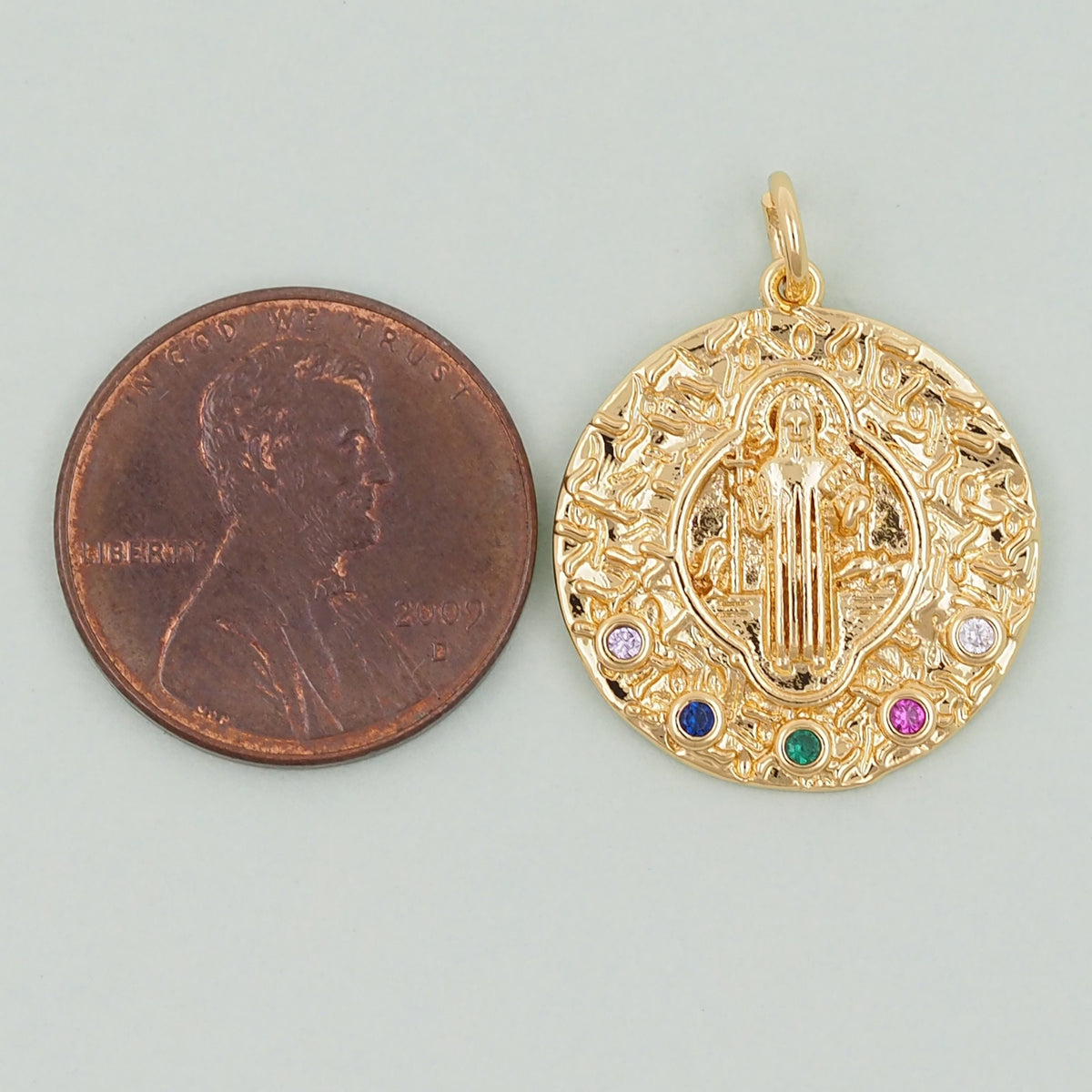 18K Gold Filled Virgin Mary Charm Pendant for Jewelry Making