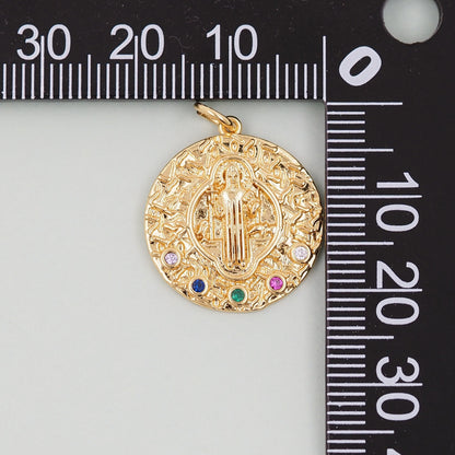 18K Gold Filled Virgin Mary Charm Pendant for Jewelry Making