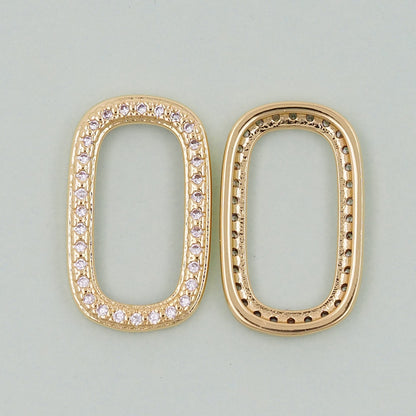 Gold rectangle Charms,18K Gold Filled Oval Pendant,rectangle Charm Bracelet Necklace for DIY Jewelry Making Supply