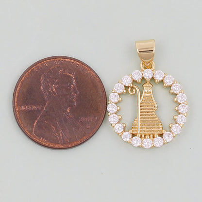 Gold virgin mary Charms,18K Gold Filled virgin mary Pendant,virgin mary Charm Bracelet Necklace for DIY Jewelry Making Supply