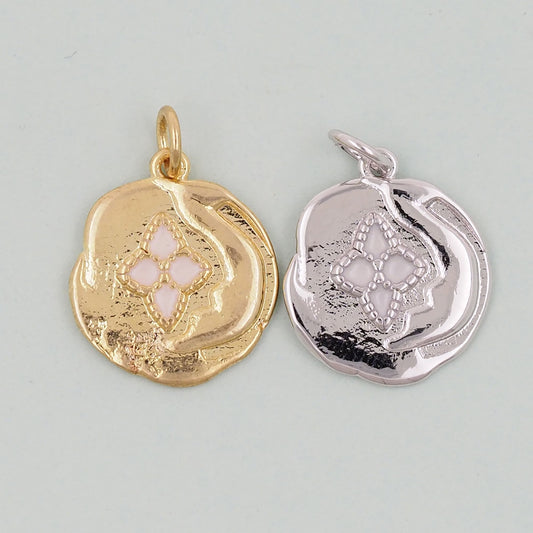 Gold geometry Charms,18K Gold Filled geometry Pendant,geometry Charm Bracelet Necklace for DIY Jewelry Making Supply