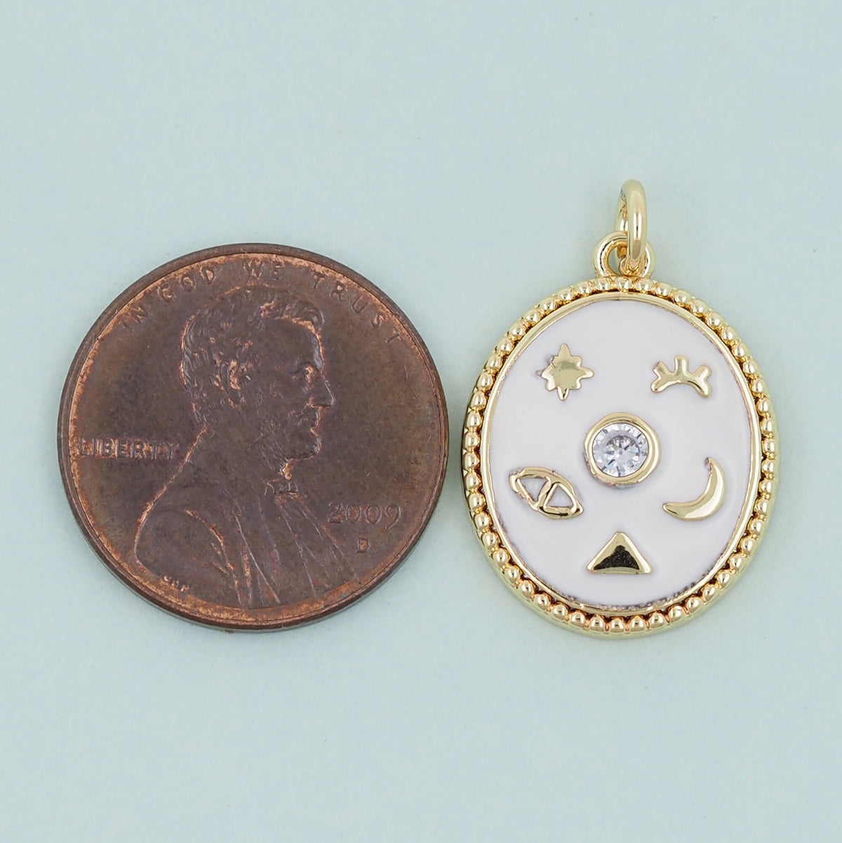 18K Gold Filled Moon Charm Pendant for Jewelry Making