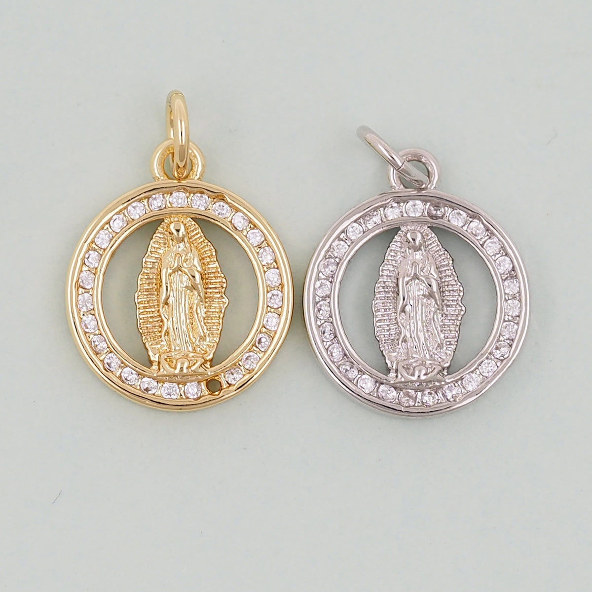 Gold virgin mary Charms,18K Gold Filled virgin mary Pendant,virgin mary Charm Bracelet Necklace for DIY Jewelry Making Supply