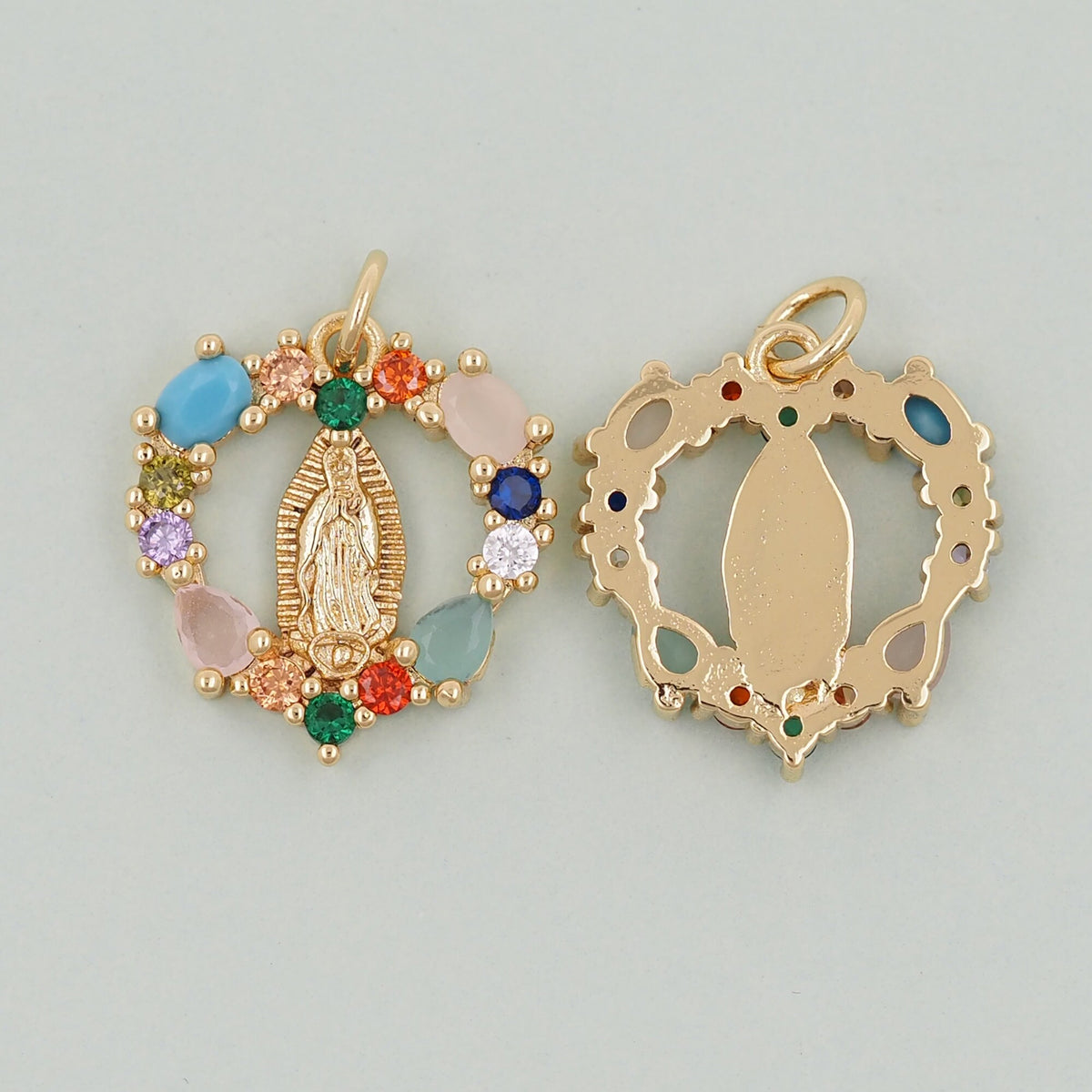 Gold virgin mary Charms,18K Gold Filled virgin mary Pendant,virgin mary Charm Bracelet Necklace for DIY Jewelry Making Supply