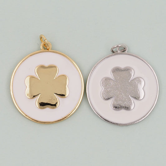 Gold Flower Charms,18K Gold Filled Flower Pendant,Round Flower Charm Bracelet Necklace for DIY Jewelry Making Supply