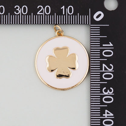 Gold Flower Charms,18K Gold Filled Flower Pendant,Round Flower Charm Bracelet Necklace for DIY Jewelry Making Supply